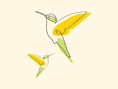 Birds Minimal and Natural Line Art Drawing