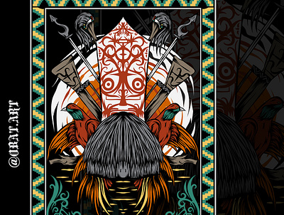 indonesian papua cultur artwork culture digital art drawing illustration illustrations indonesia papua