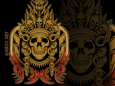 mayan skull art