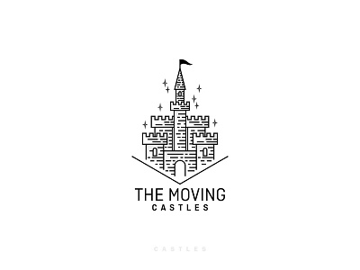 The Moving Castles branding castle castles combination mark graphic design lineart logo logo design minimalist modern moving simple typography