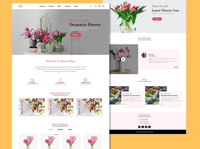 Flowers branding design illustration mobile poster design simple uidesign web design webdesign website