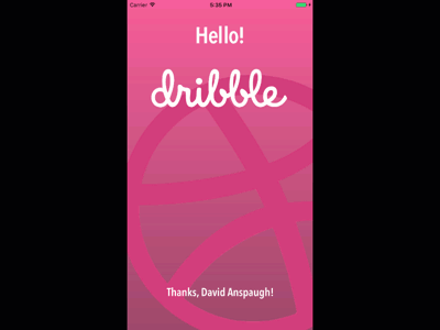 Hello Dribbble ios mobile swift xcode