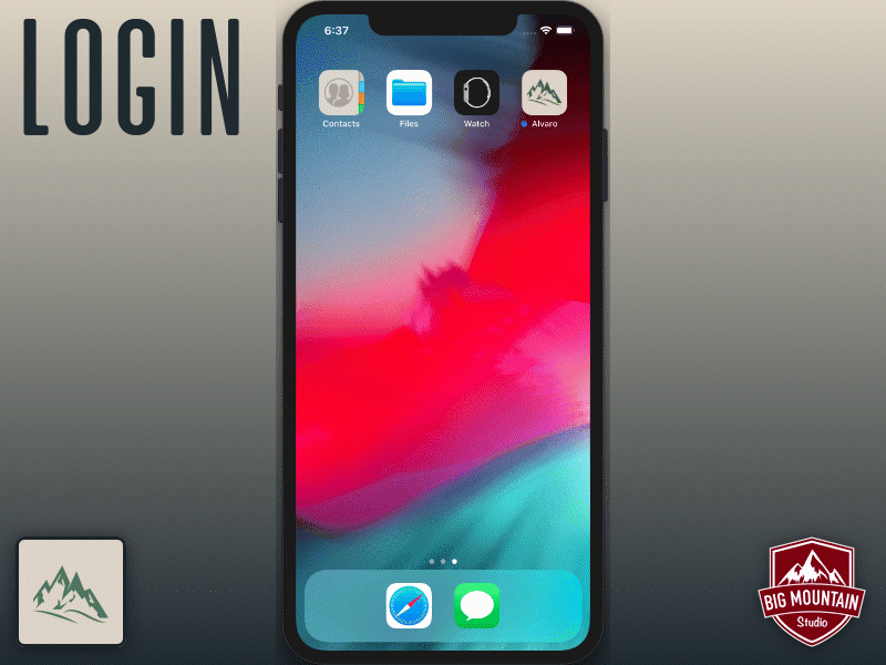 Login Screen - Alvaro animation bigmountainstudio design ios mobile mobile ui swift xcode