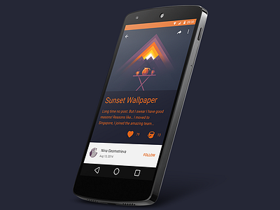 Dribbble app Material Design concept