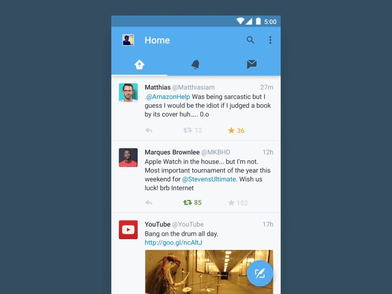 Twitter FAB Animation - Concept by Chris Basha on Dribbble