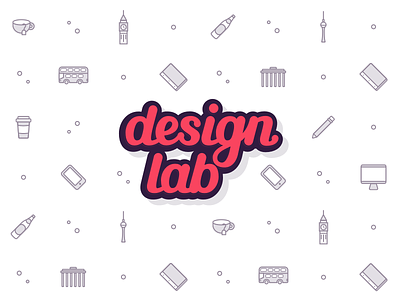 Design Lab Brand background berlin branding community design designer handlettering icons lettering london meetup outline