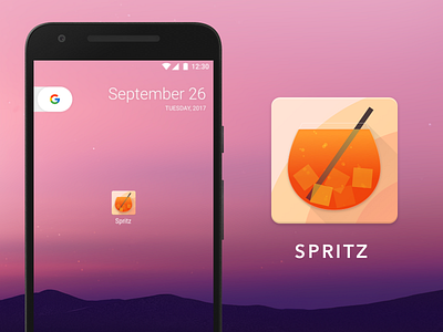 Spritz adaptive android aperol drink icon illustration launcher material design spritz