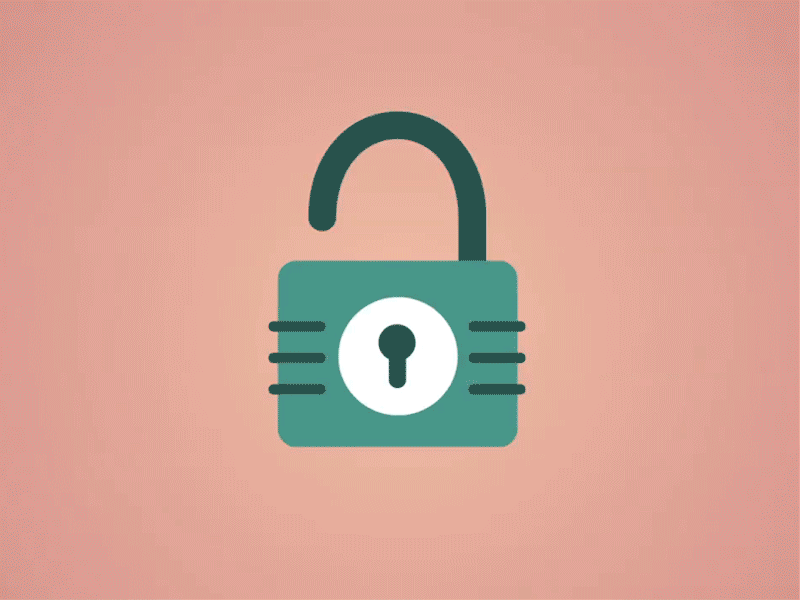Secure Area animated flat gif icon lock security