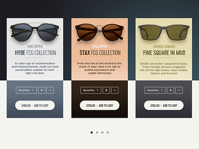 Sunglasses Shopping Cards daily ecommerce ios product shop ui