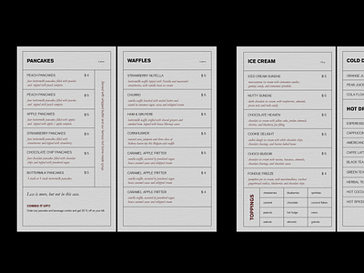 Menu for PAIN&CAKES. Visual Identity