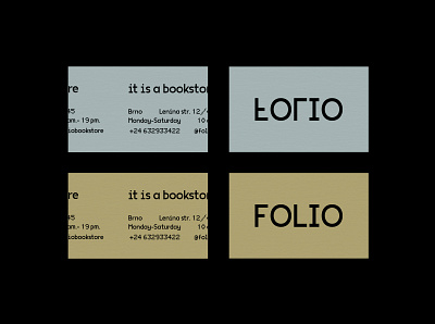 FOLIO it is a bookstore , business cards brandidentity brandidentitydesign branding businesscard graphicdesign logo visualidentity