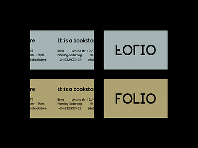 FOLIO  it is a bookstore , business cards