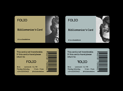 Member Card, FOLIO bookstore brandidentity brandidentitydesign branding design graphicdesign logo visualidentity