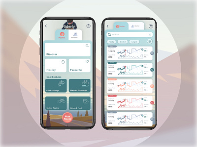 Riderly / Bike route planner app activity app bike graphic design mobile screen sport tracking ui user experience user interface ux design