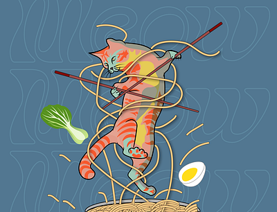 MeowMeow | Cat Ramen design graphic design illustration