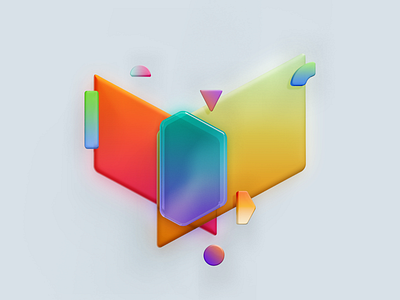 Abstract studies 3d abstract colorful illustration shape shapes