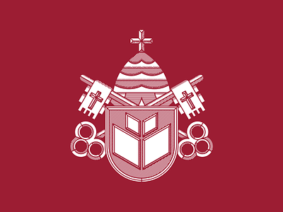 Catholic University / PUCPR brand drawing engraving logo mark school university