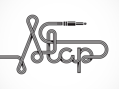 Slap audio branding guitar lettering logo mark plug type typography vector