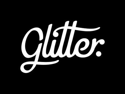 Glitter branding brush glitter lettering logo script typography