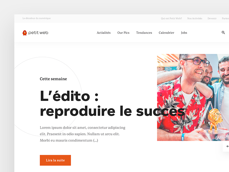 petit web - first screen - WIP news bold clean