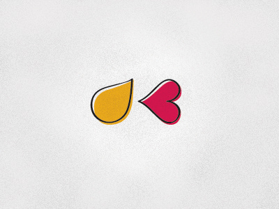 K1 branding design drop heart letter logo love paint pink vector yellow