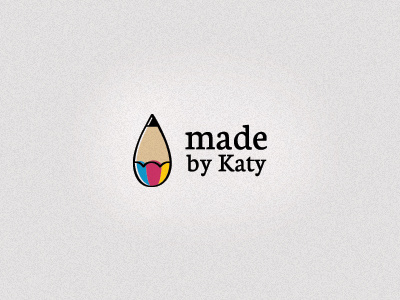 Katy's logo art artist blue brand design draw drop handmade identity logo offset paint pencil pink print yellow
