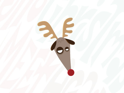 Tired Reindeer brown character christmas cute deer design funny hollidays illustration red reindeer