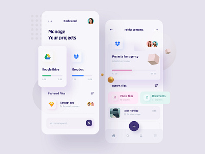 Manage your projects - App concept