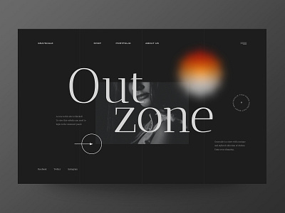 Out Zone - Website Concept for 404 Page / Internal clients concept dark design error 404 error message error page error404 future minimalist outzone typography ui ux web web design webdesign website