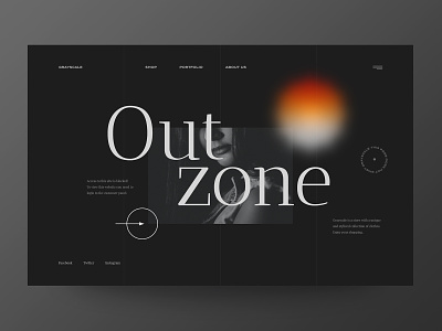 Out Zone - Website Concept for 404 Page / Internal clients concept dark design error 404 error message error page error404 future minimalist outzone typography ui ux web web design webdesign website