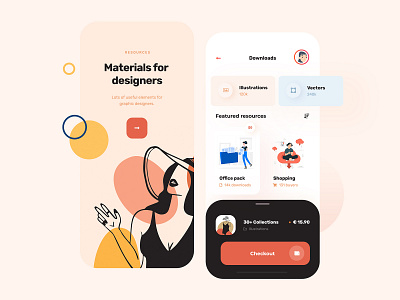 Application for download resources app concept design flat icon illustration illustrations minimalist mobile ui ux web design