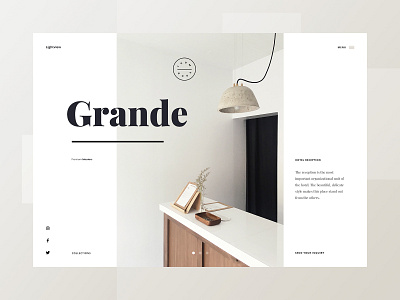 Grande Hotel - concept website concept design hotel minimalism minimalist reception ui uidesign ux web web design webdesign website www