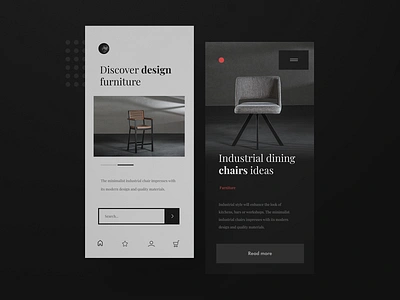 Minimalist Furniture - Mobile Blog art blog concept design furniture app furniture design minimalist mobile ui design uidesign ux web design webdesign website