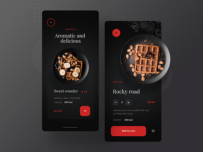 Waffles and Tasty - Food Mobile food shop minimalist mobile mobile app mobile app design mobile app development mobile application mobile apps tasty typography ui uimobile ux waffles