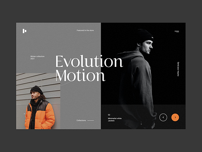 Evolution Motion - Website concept clothes concept dark design fashion fashion brand minimalist ui ux web design webdesign website