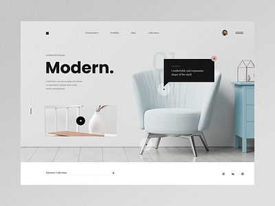 Modern Furniture - Website concept chair design furniture home homebook interior minimalist modern ui ux web web design webdesign website