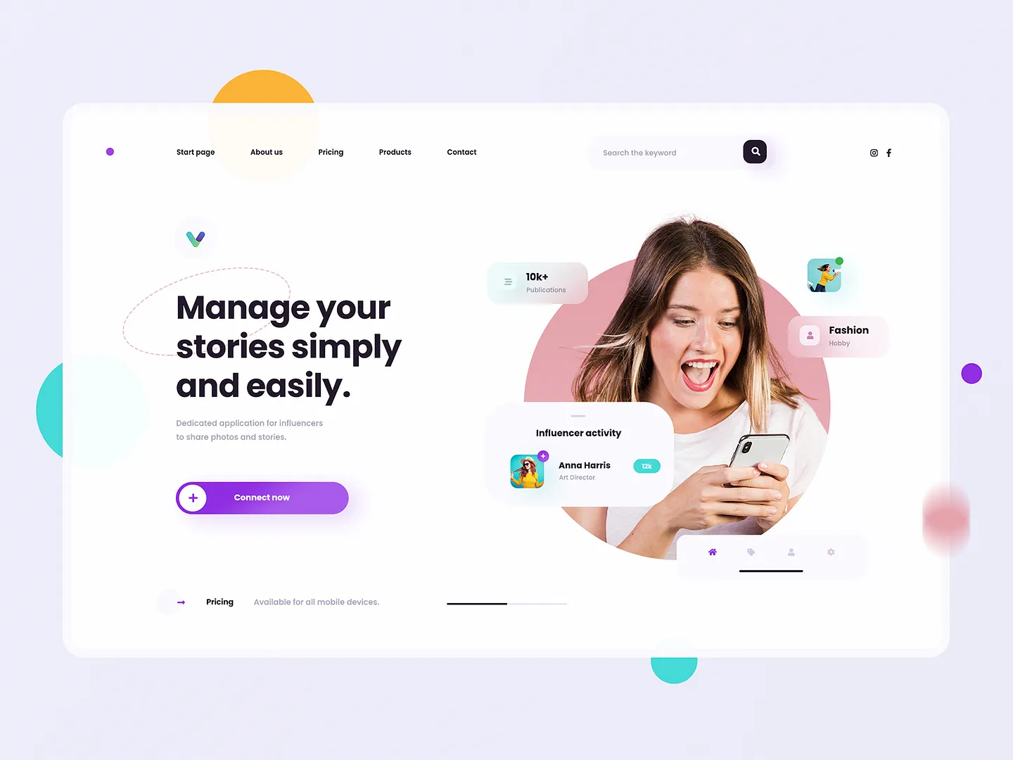 Engaging Influencer Website Design for Seamless Story Management