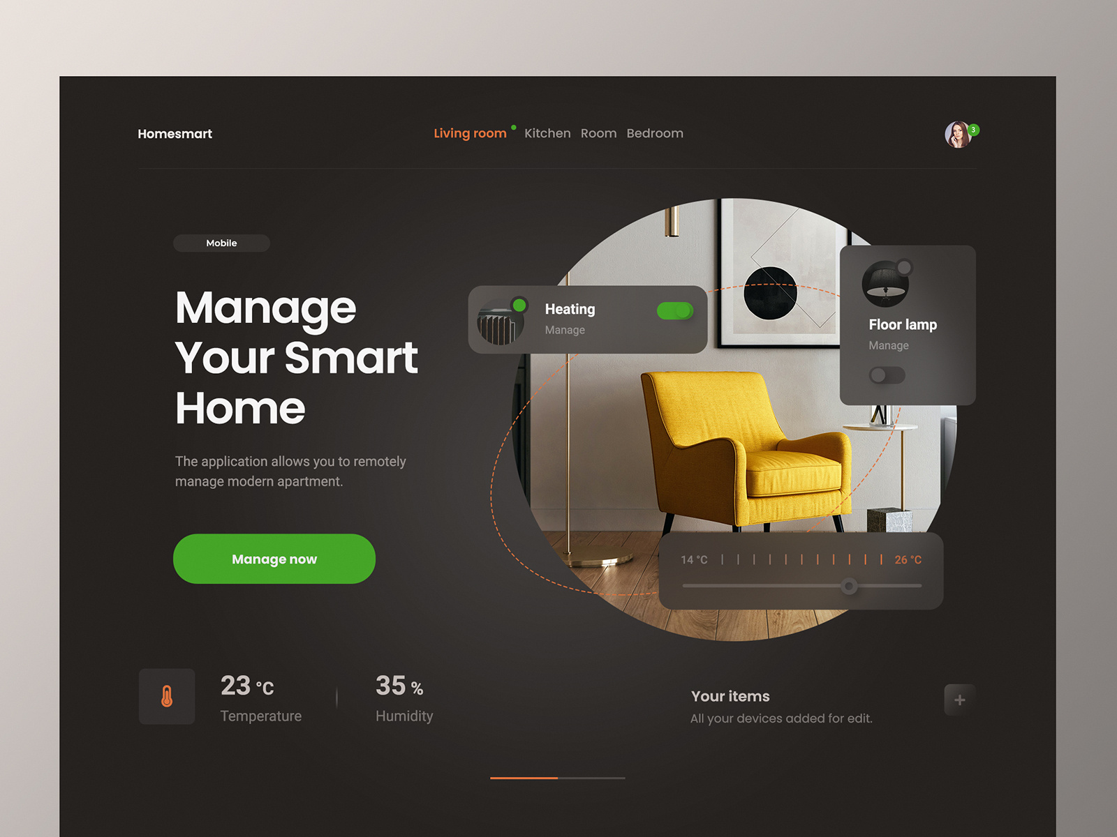 Landing Page for Smart Home App Concept by Tomasz Mazurczak on Dribbble