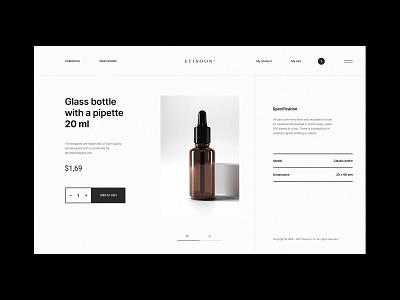 Glass Bottle - Website concept bottle bottle design bottles concept design glass minimalist shop ui ux web web design webdesign website