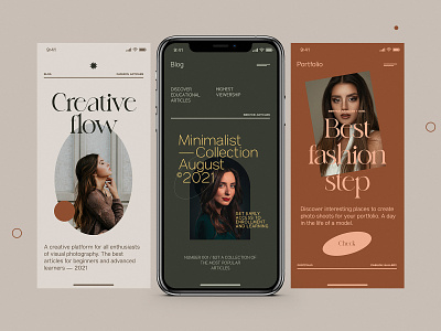 Mobile Fashion and Stories Layout app concept design layout minimalist mobile stories ui uidesign ux web design website
