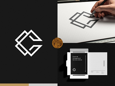 C + C Logo for Commons Capital black and white branding design designer emblem financial graphic design hand logo illustration logo logotype minimalist