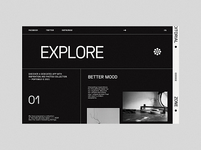 Explore - Website concept black concept design designer minimalist modern ui uiux ux web design webdesign website