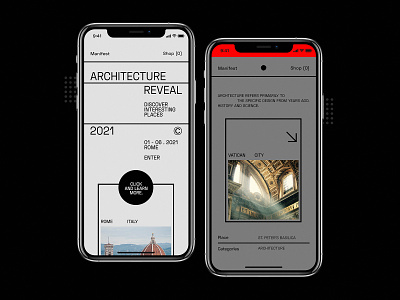 Architecture - Web Mobile concept architect architecture black and white building concept design designer minimalist mobile modern ui uiux ux web design website