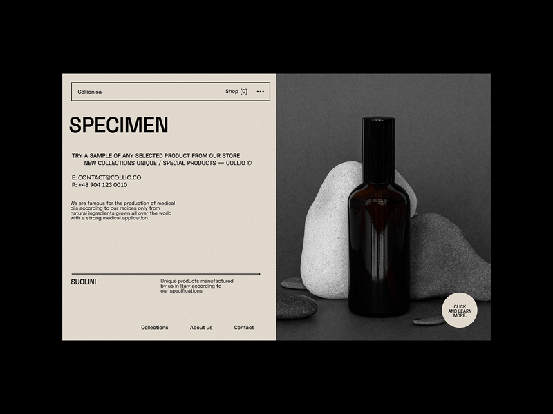Specimen Products - Website concept concept design glass medical minimalist natural products ui ux web design website