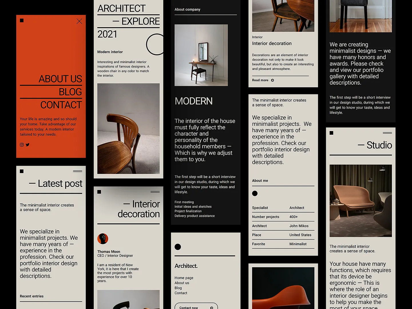 Modern Architect Website Design: Minimalist Aesthetics for Interior Projects