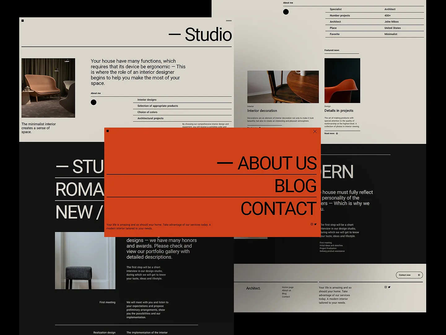 Modern Architect Website Design: Minimalist Aesthetics and User-Centric Features