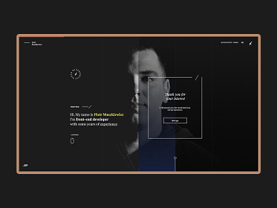 Piotr Muszkiewicz - Front End Developer - Website #2 artist black design dev front end line minimalist photo style ui ux webdesign website