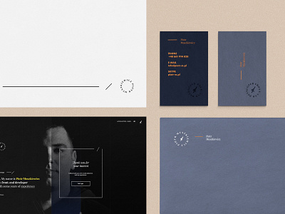 Piotr Muszkiewicz - Front End Developer #4 brand branding business card design logo minimalist stationery typography ui website