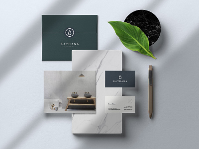 Branding for Bathana - Bathroom & Decoration agency bath bathroom brand branding business card concept decor design icon identity logo minimalist stationery typography