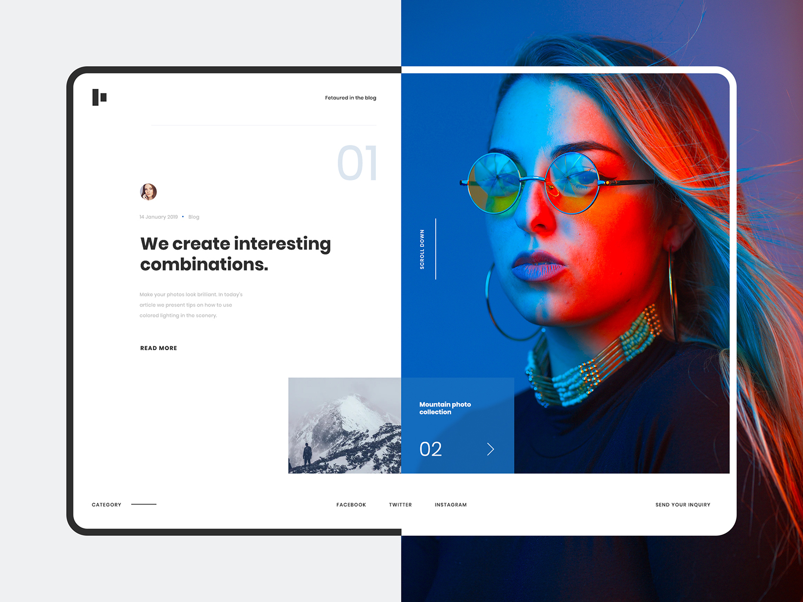 Blog Website Concept by Tomasz Mazurczak on Dribbble